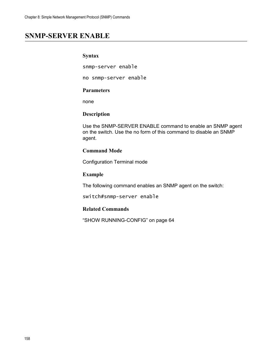 Snmp-server enable | Allied Telesis AT-S83 User Manual | Page 158 / 382