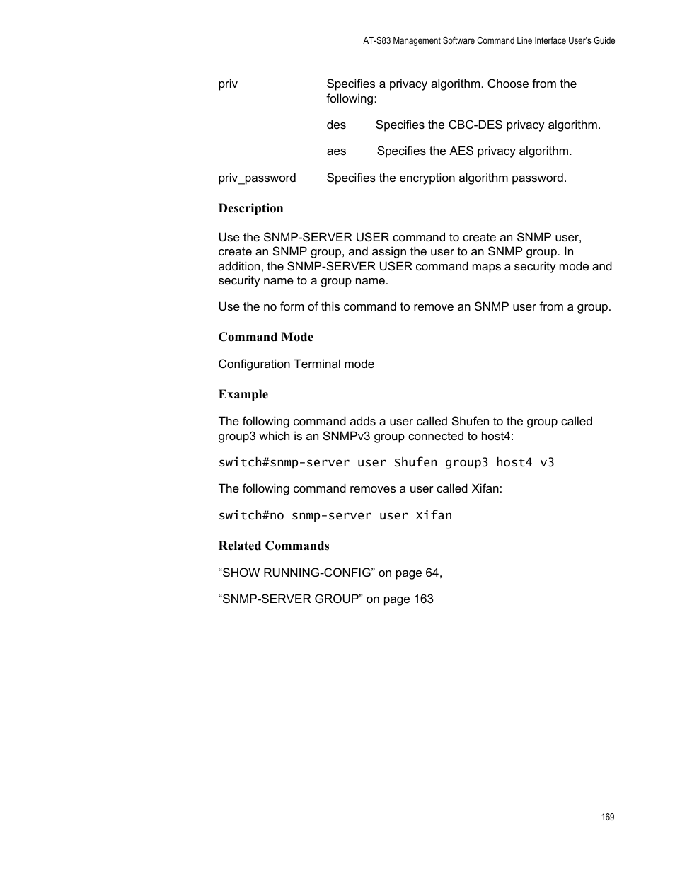 Allied Telesis AT-S83 User Manual | Page 169 / 382
