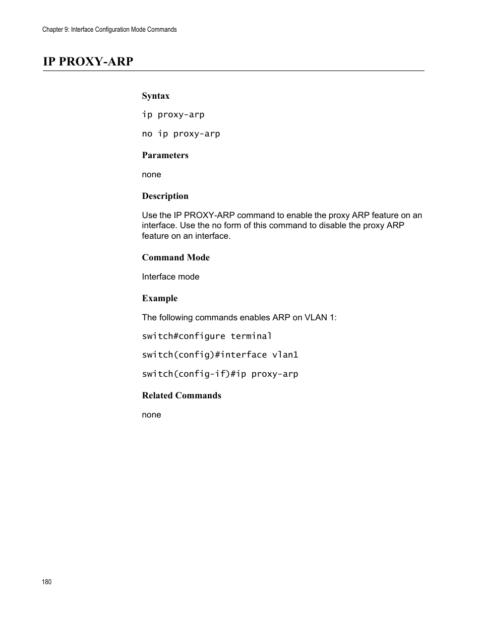 Ip proxy-arp | Allied Telesis AT-S83 User Manual | Page 180 / 382