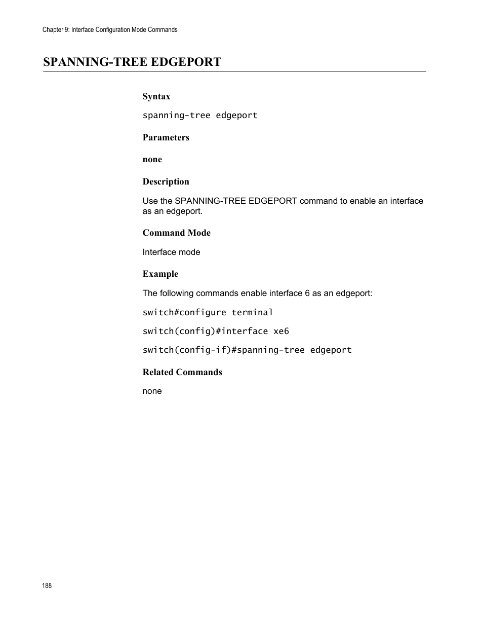 Spanning-tree edgeport | Allied Telesis AT-S83 User Manual | Page 188 / 382