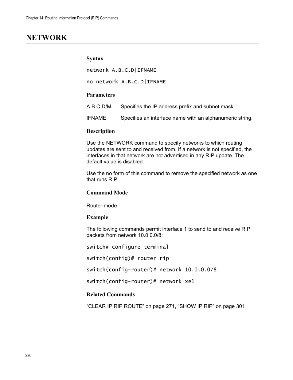 Network | Allied Telesis AT-S83 User Manual | Page 290 / 382