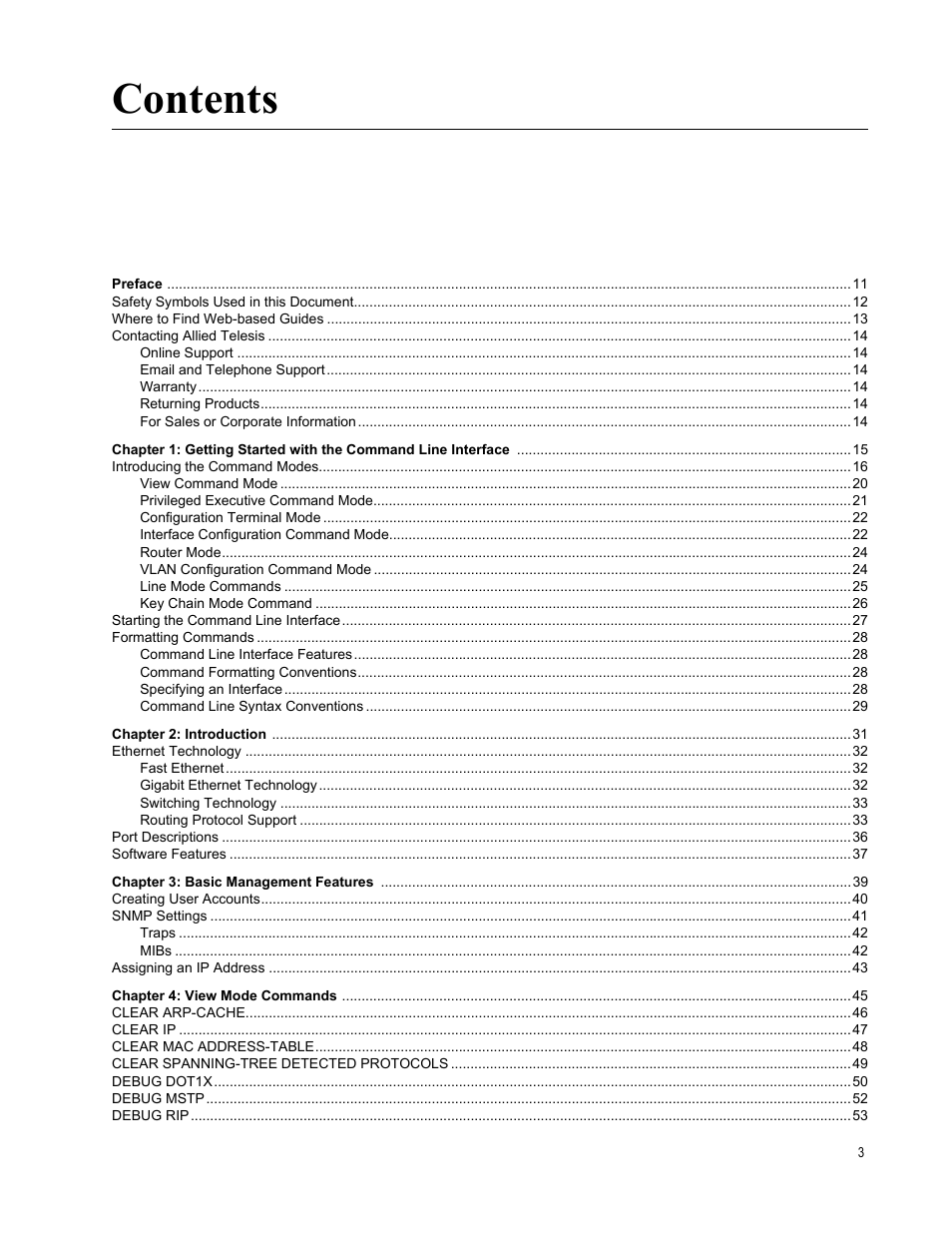 Allied Telesis AT-S83 User Manual | Page 3 / 382