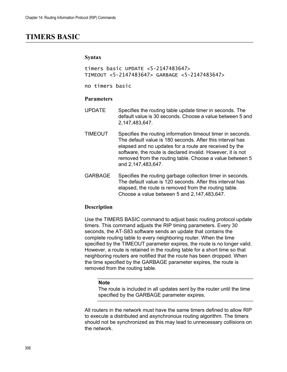Timers basic | Allied Telesis AT-S83 User Manual | Page 306 / 382