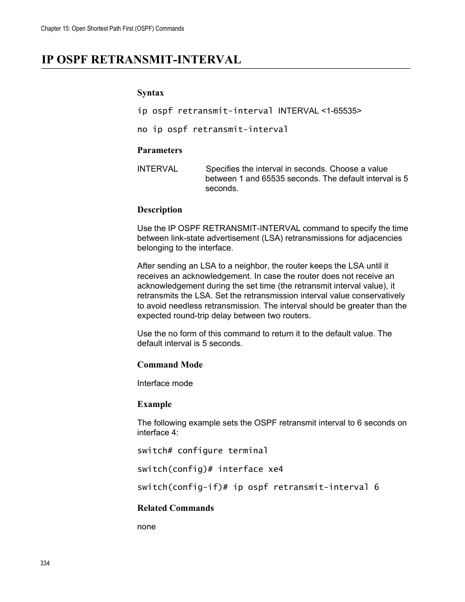 Ip ospf retransmit-interval | Allied Telesis AT-S83 User Manual | Page 334 / 382