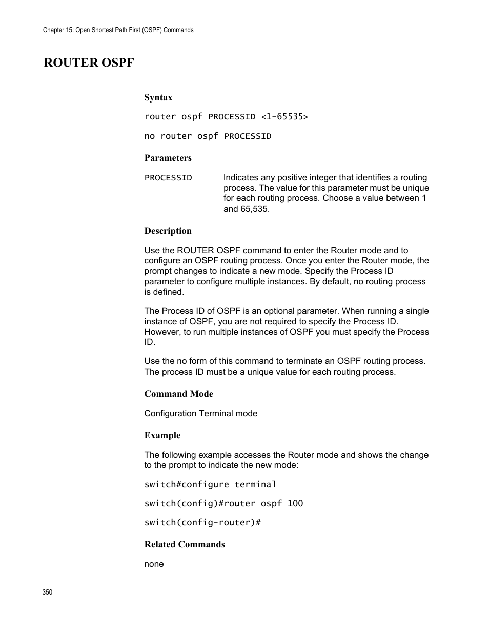 Router ospf | Allied Telesis AT-S83 User Manual | Page 350 / 382