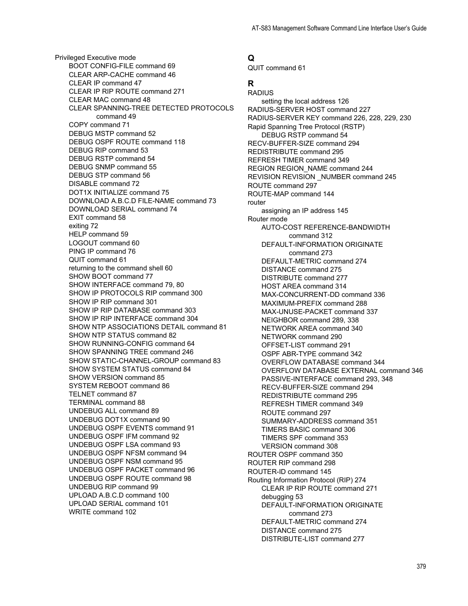 Allied Telesis AT-S83 User Manual | Page 379 / 382