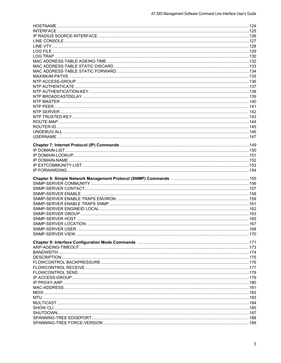 Allied Telesis AT-S83 User Manual | Page 5 / 382