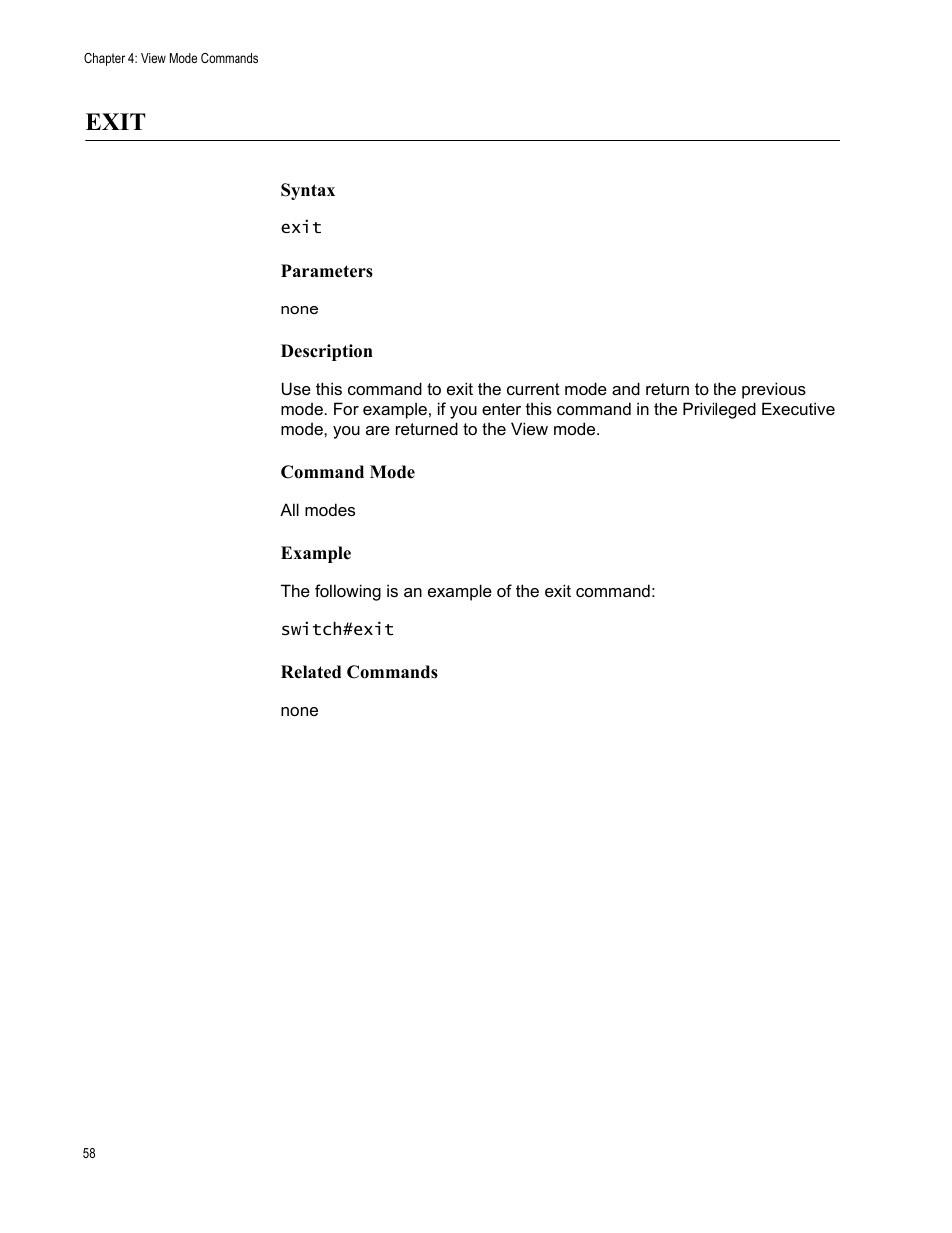 Exit | Allied Telesis AT-S83 User Manual | Page 58 / 382