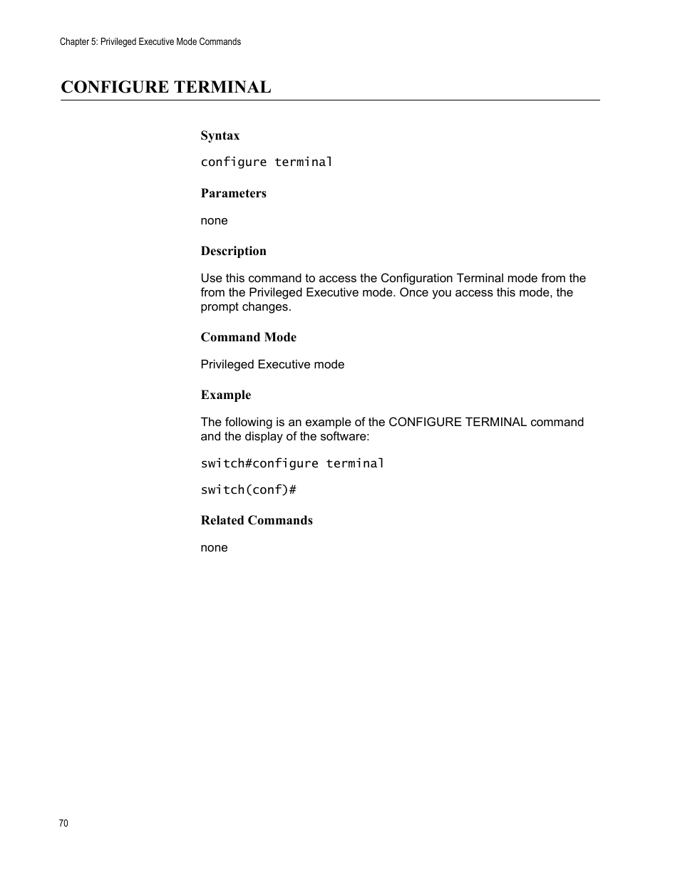 Configure terminal | Allied Telesis AT-S83 User Manual | Page 70 / 382