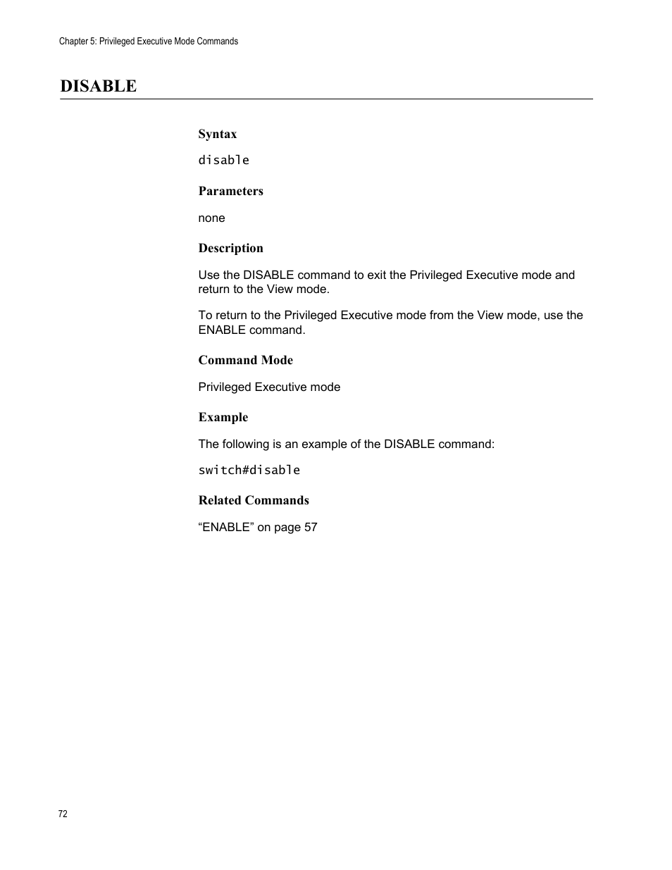 Disable | Allied Telesis AT-S83 User Manual | Page 72 / 382
