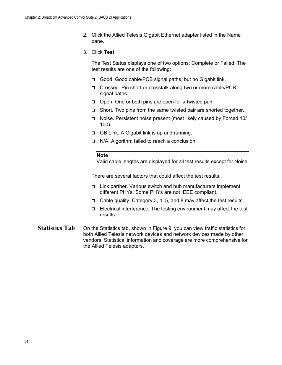 Statistics tab | Allied Telesis AT-2972T/2 User Manual | Page 34 / 76