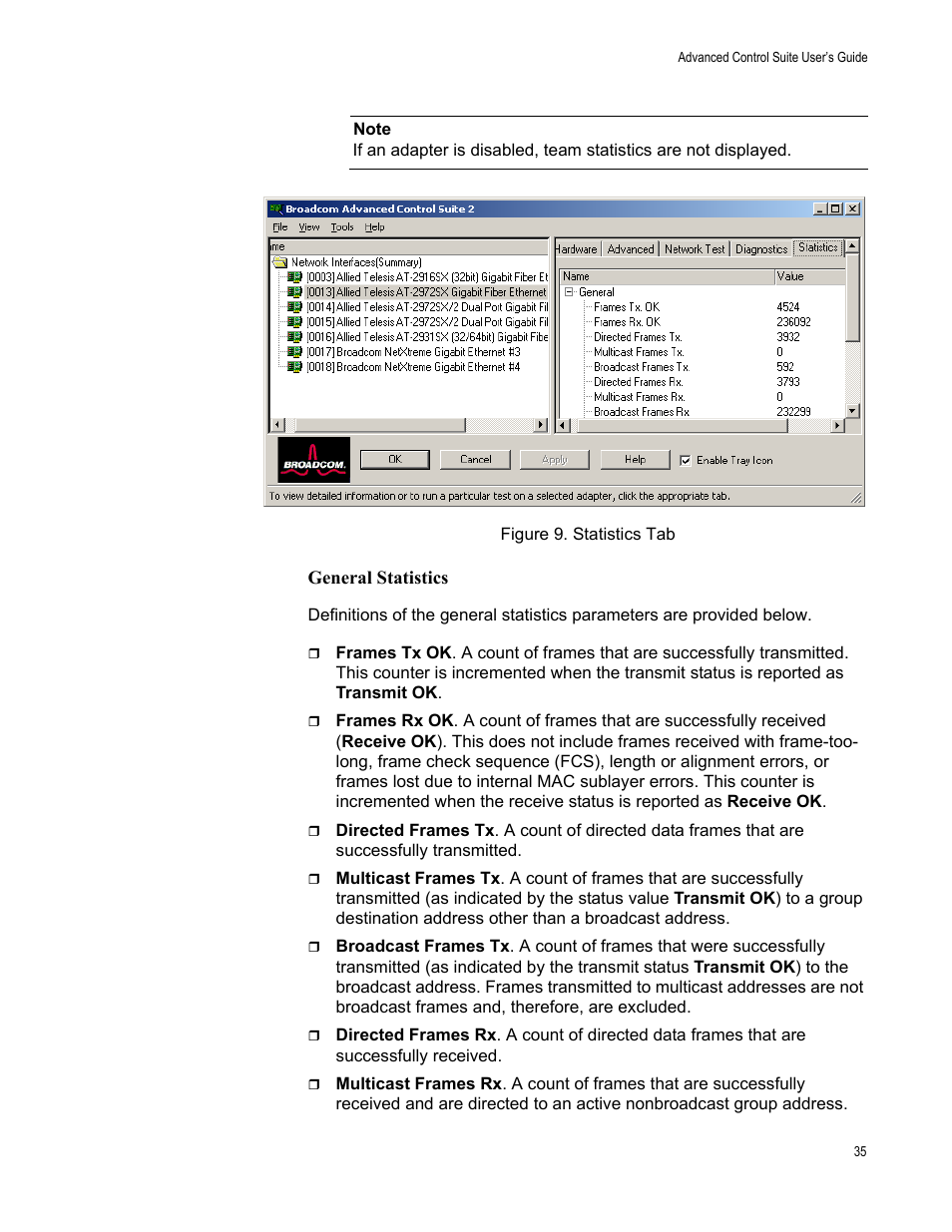 General statistics | Allied Telesis AT-2972T/2 User Manual | Page 35 / 76