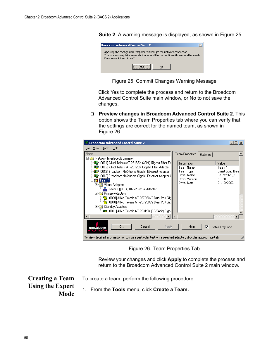 Creating a team using the expert mode, From the tools menu, click create a team | Allied Telesis AT-2972T/2 User Manual | Page 50 / 76