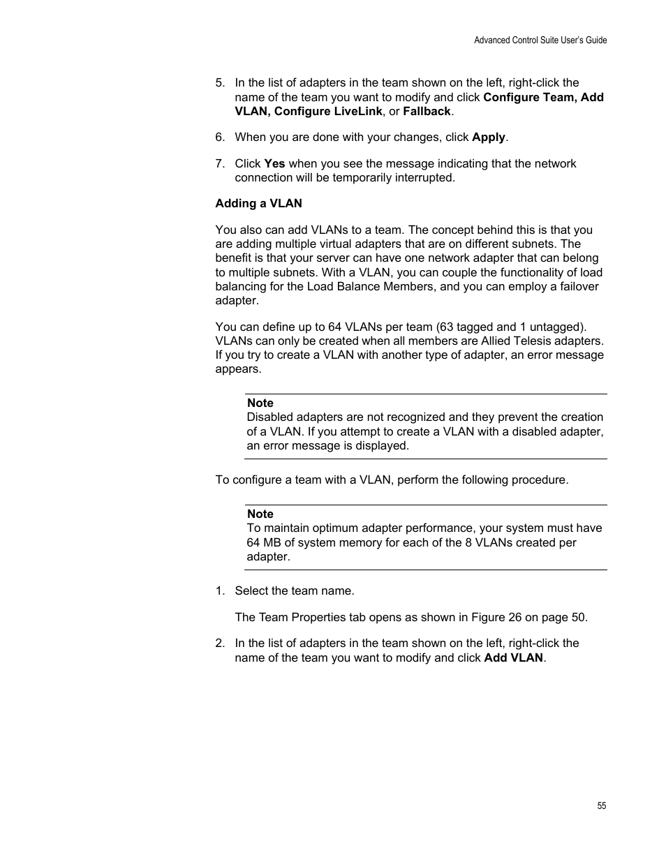 Select the team name | Allied Telesis AT-2972T/2 User Manual | Page 55 / 76