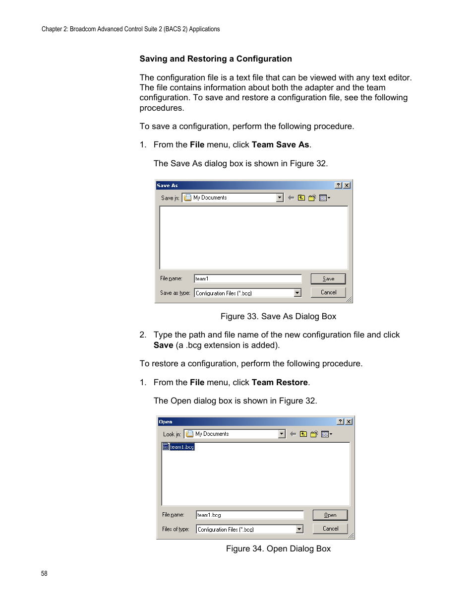 From the file menu, click team save as, From the file menu, click team restore | Allied Telesis AT-2972T/2 User Manual | Page 58 / 76