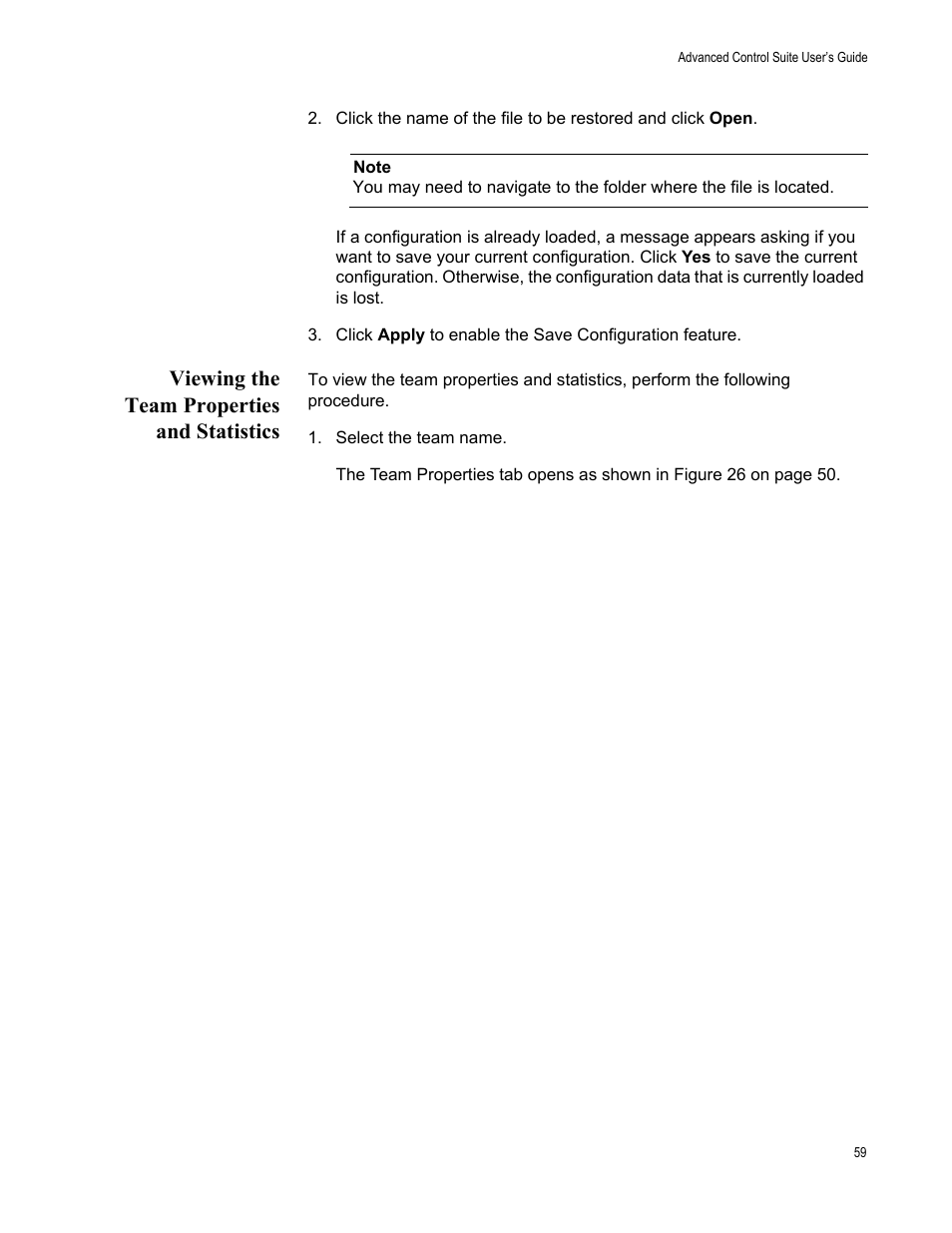 Viewing the team properties and statistics, Select the team name | Allied Telesis AT-2972T/2 User Manual | Page 59 / 76