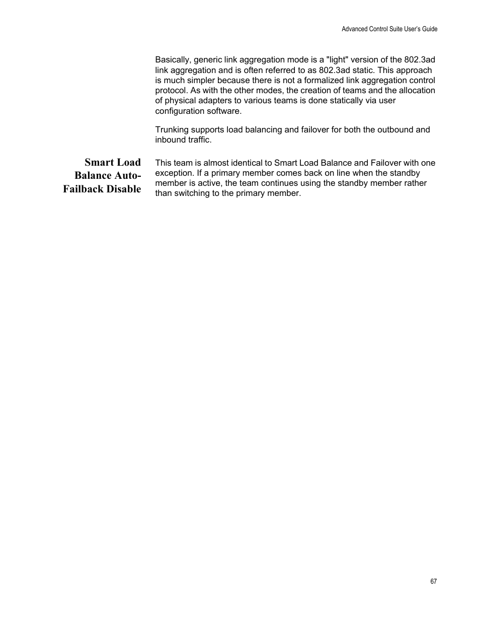 Smart load balance auto- failback disable, Smart load balance auto-failback disable | Allied Telesis AT-2972T/2 User Manual | Page 67 / 76