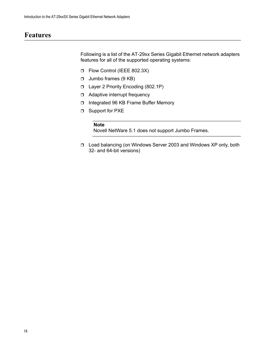 Features | Allied Telesis AT-2972T/2 User Manual | Page 18 / 144