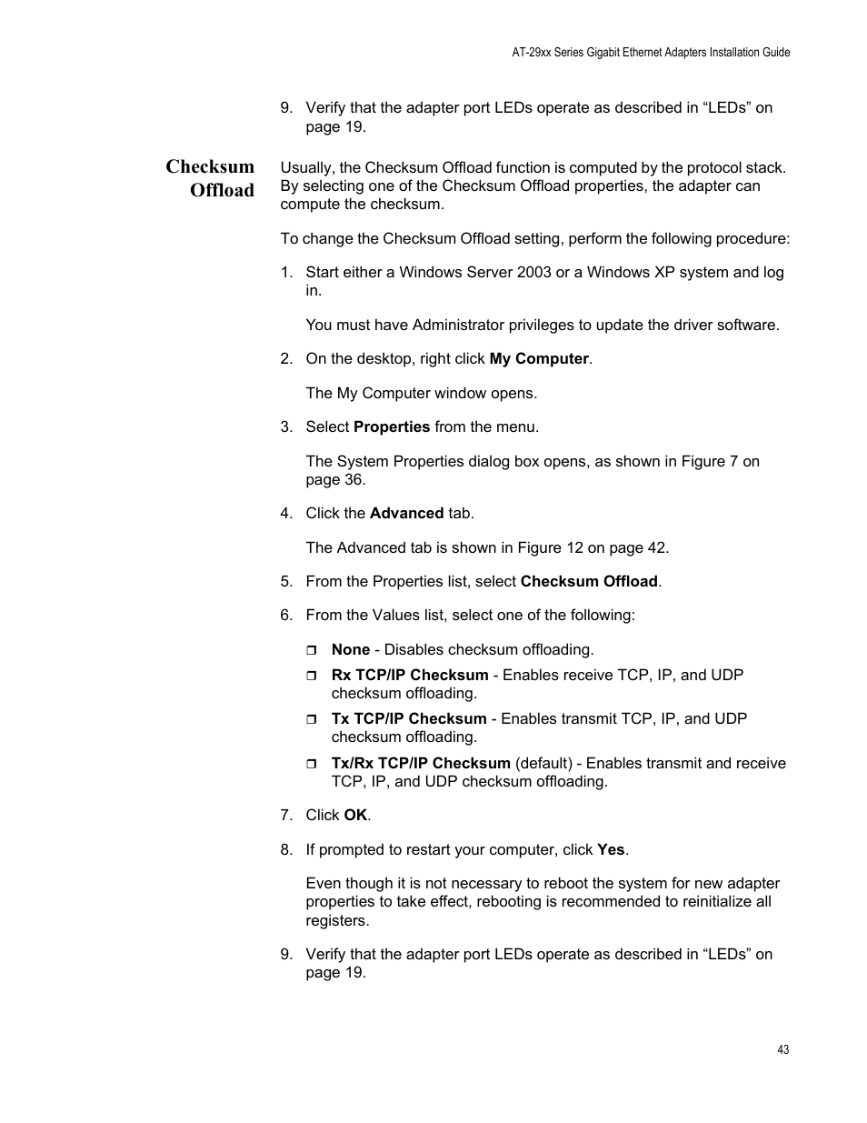 Checksum offload | Allied Telesis AT-2972T/2 User Manual | Page 43 / 144