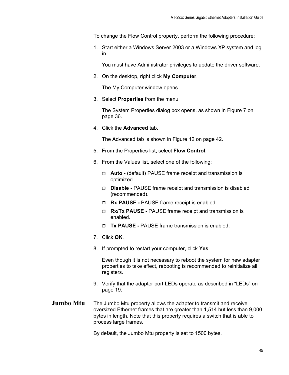 Jumbo mtu | Allied Telesis AT-2972T/2 User Manual | Page 45 / 144