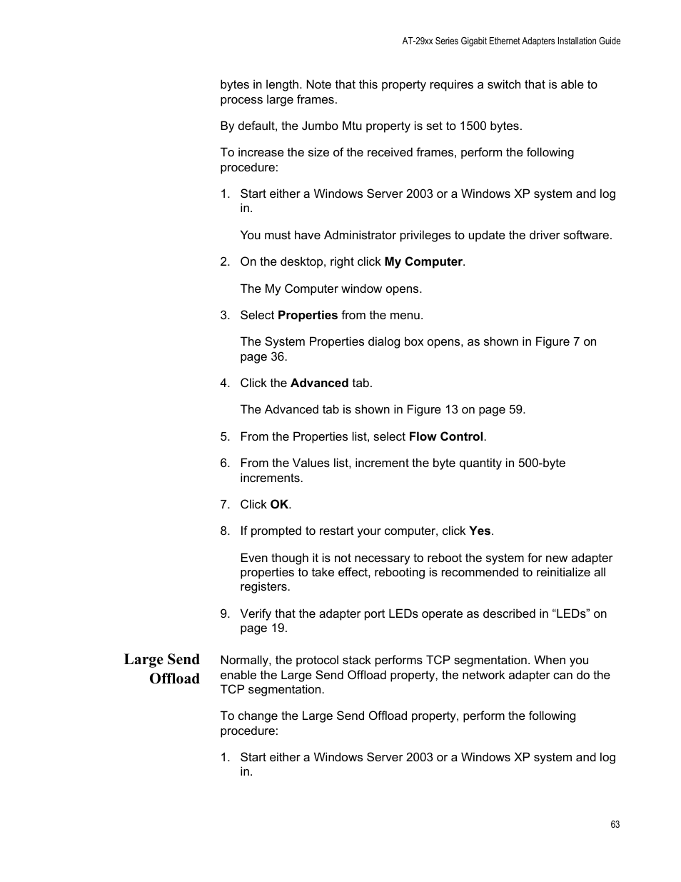 Large send offload | Allied Telesis AT-2972T/2 User Manual | Page 63 / 144