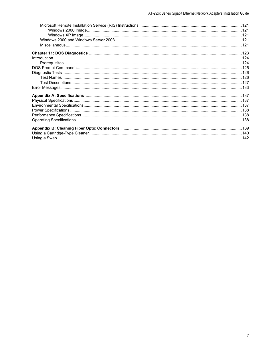 Chapter 11, Appendix a, Appendix b | Allied Telesis AT-2972T/2 User Manual | Page 7 / 144
