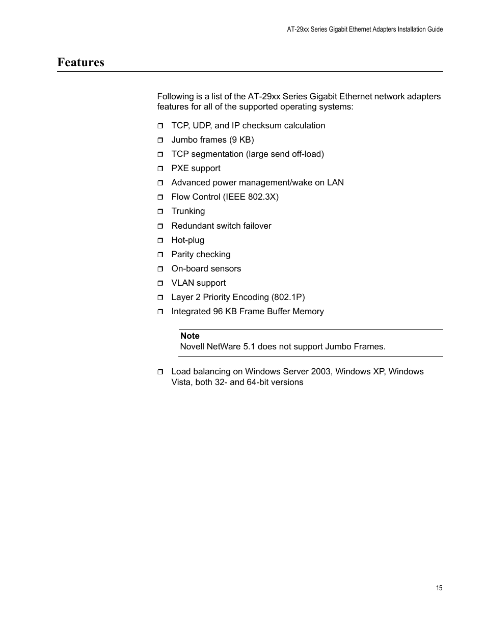 Features | Allied Telesis AT-2971T User Manual | Page 15 / 32