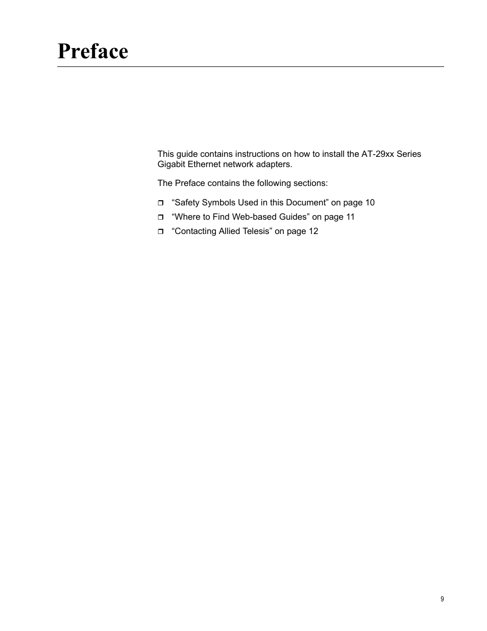 Preface | Allied Telesis AT-2971T User Manual | Page 9 / 32