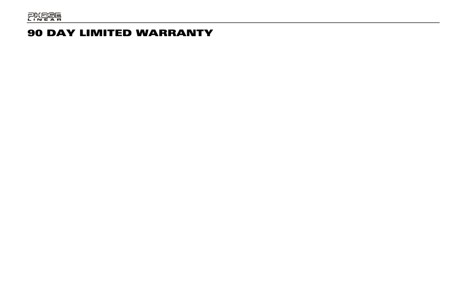 90 day limited warranty | Audiovox Jensen Phase Linear UMP400 User Manual | Page 18 / 54