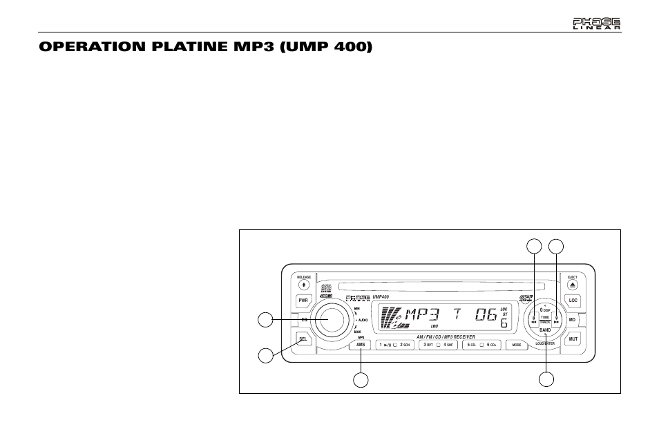Operation platine mp3 (ump 400) | Audiovox Jensen Phase Linear UMP400 User Manual | Page 49 / 54