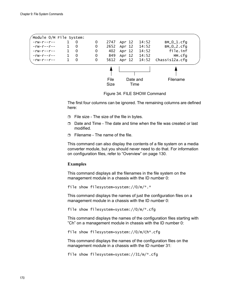 Figure 34: file show command | Allied Telesis AT-S97 User Manual | Page 170 / 218