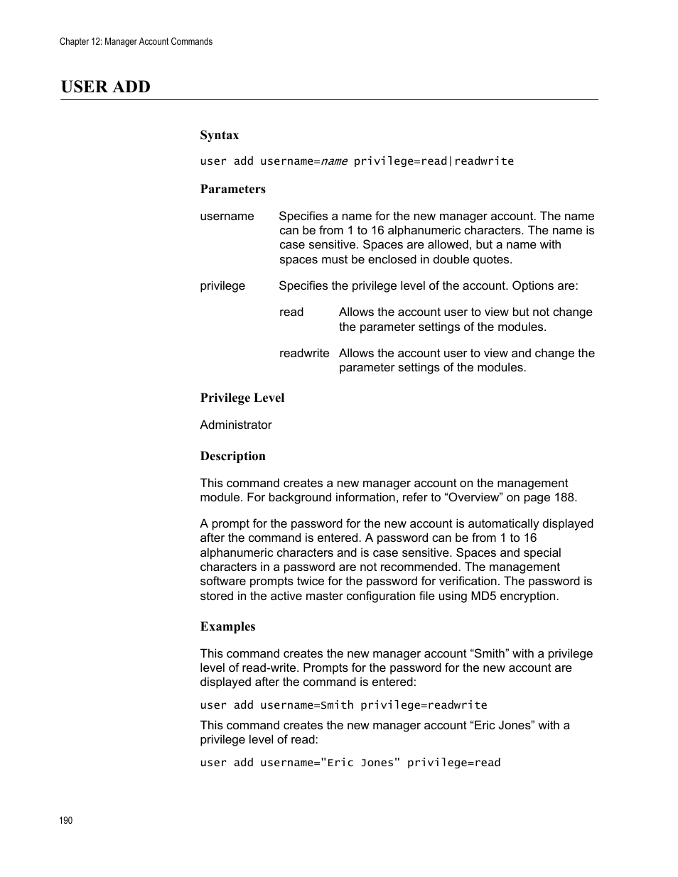 User add | Allied Telesis AT-S97 User Manual | Page 190 / 218