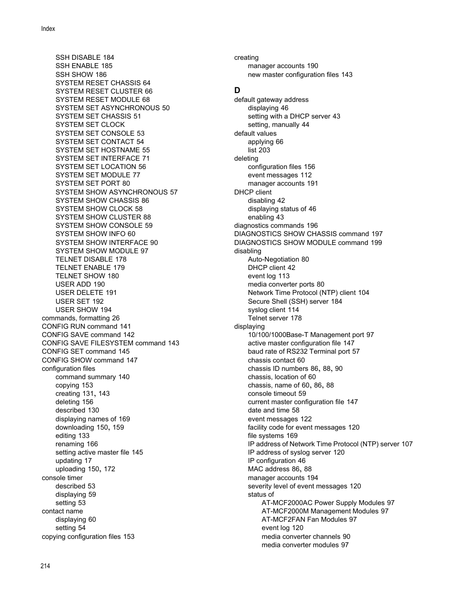 Allied Telesis AT-S97 User Manual | Page 214 / 218