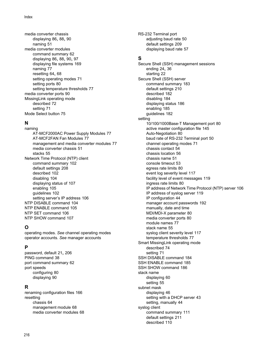 Allied Telesis AT-S97 User Manual | Page 216 / 218