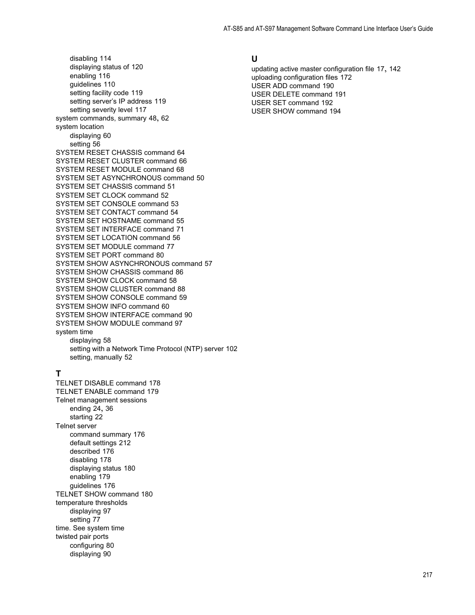 Allied Telesis AT-S97 User Manual | Page 217 / 218