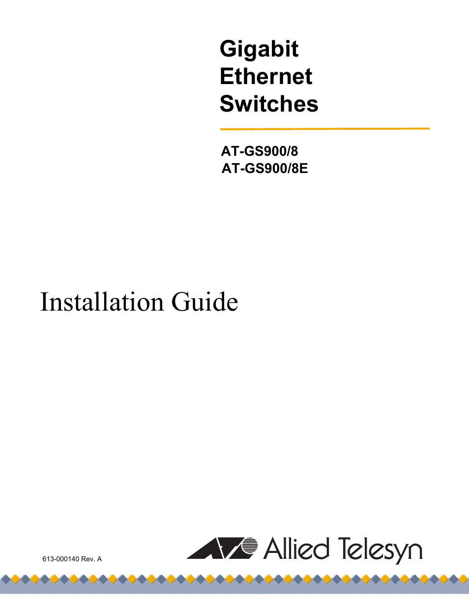 Allied Telesis AT-GS900/8E User Manual | 76 pages