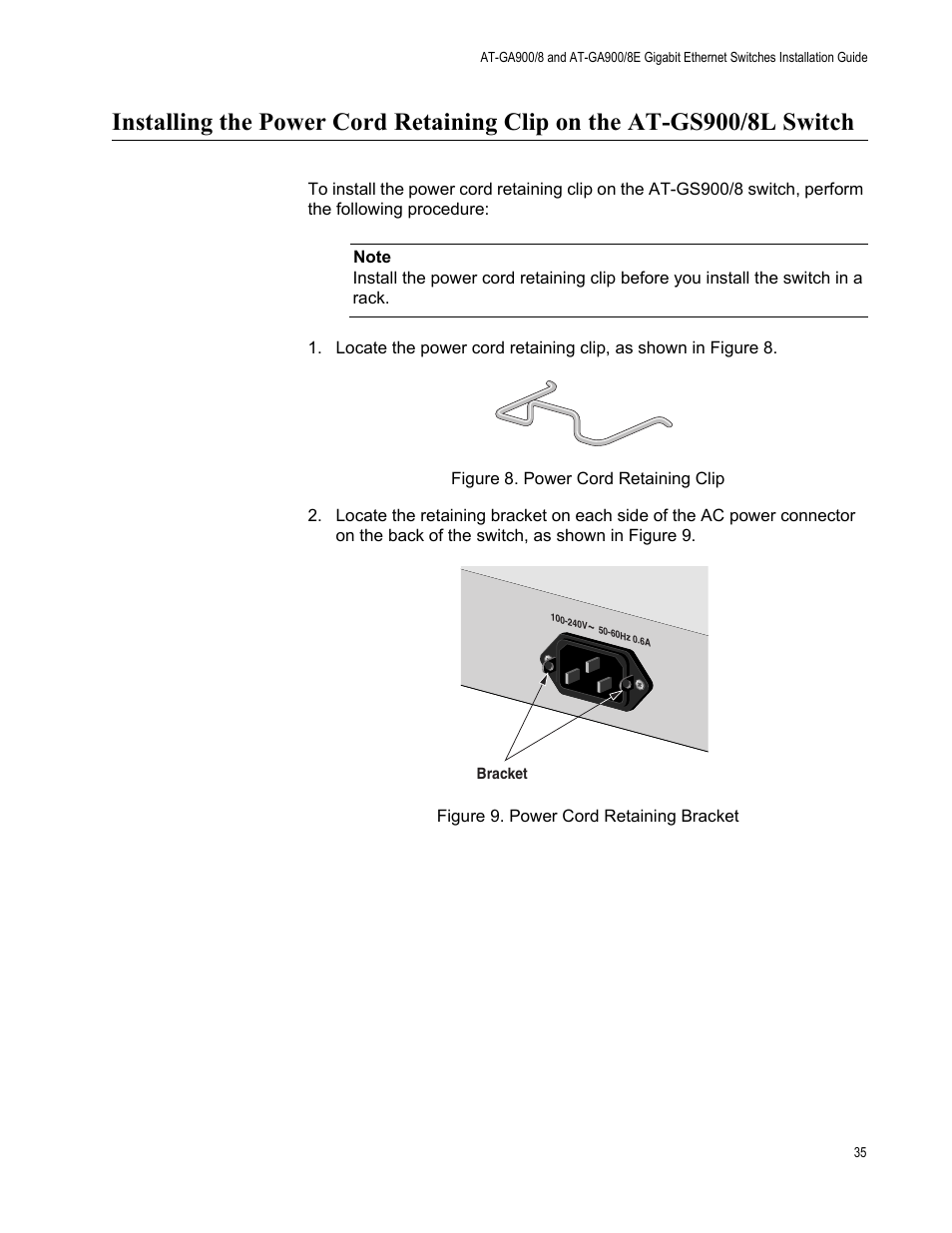 Allied Telesis AT-GS900/8E User Manual | Page 35 / 76