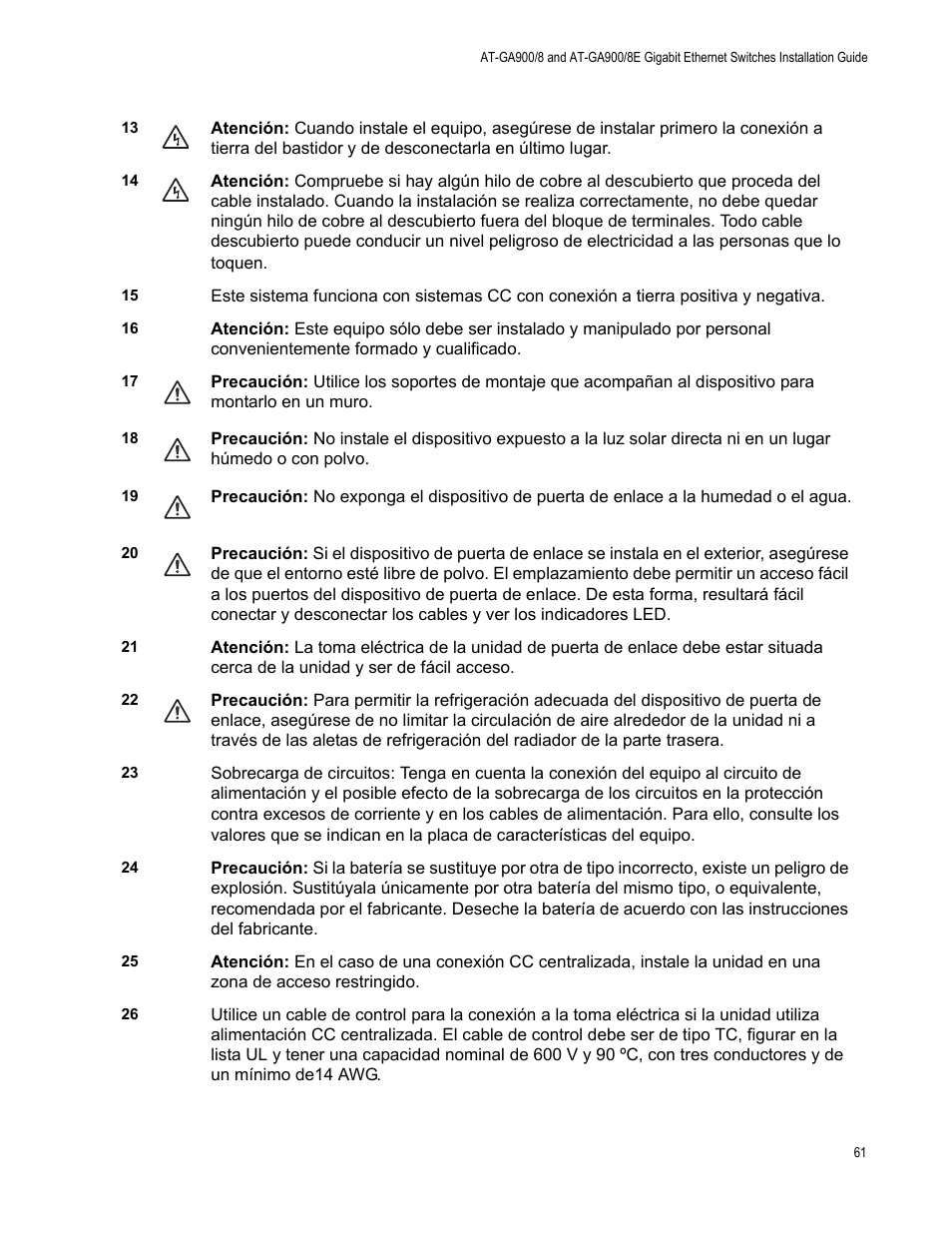 Allied Telesis AT-GS900/8E User Manual | Page 61 / 76