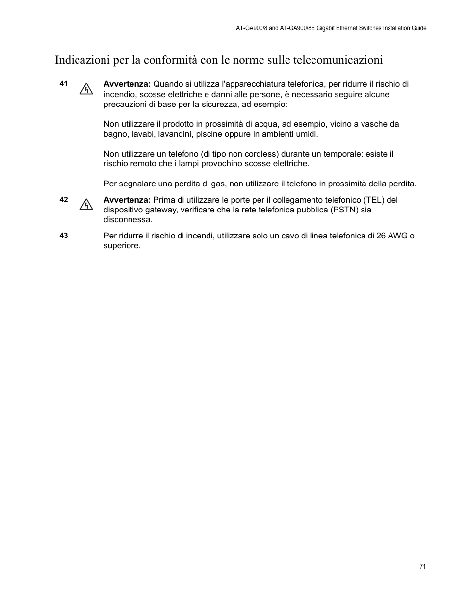 Allied Telesis AT-GS900/8E User Manual | Page 71 / 76