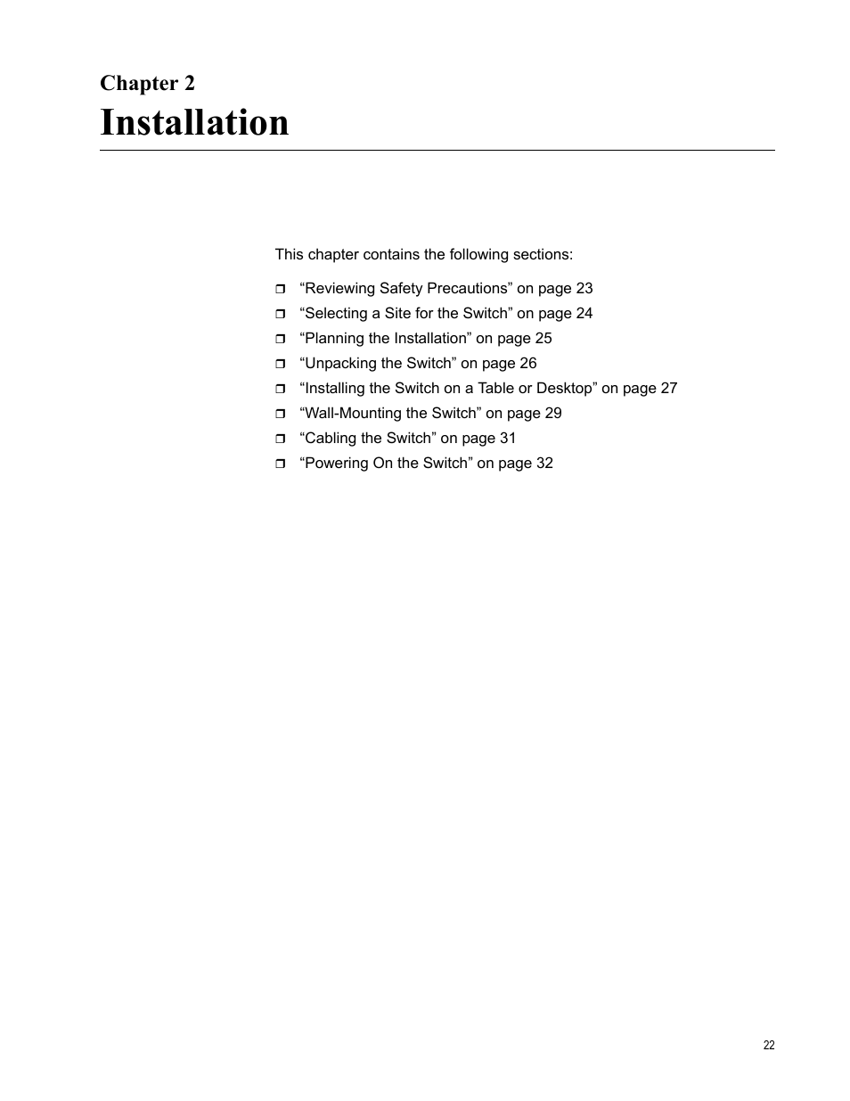 Chapter 2, Installation | Allied Telesis AT-GS900/8E User Manual | Page 22 / 61