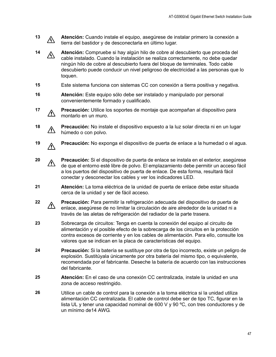 Allied Telesis AT-GS900/8E User Manual | Page 47 / 61