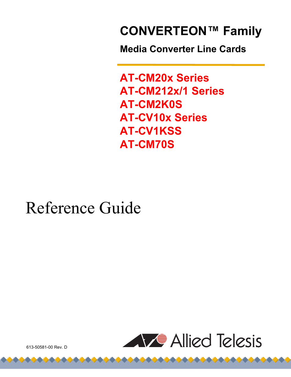 Allied Telesis AT-CM70S User Manual | 136 pages