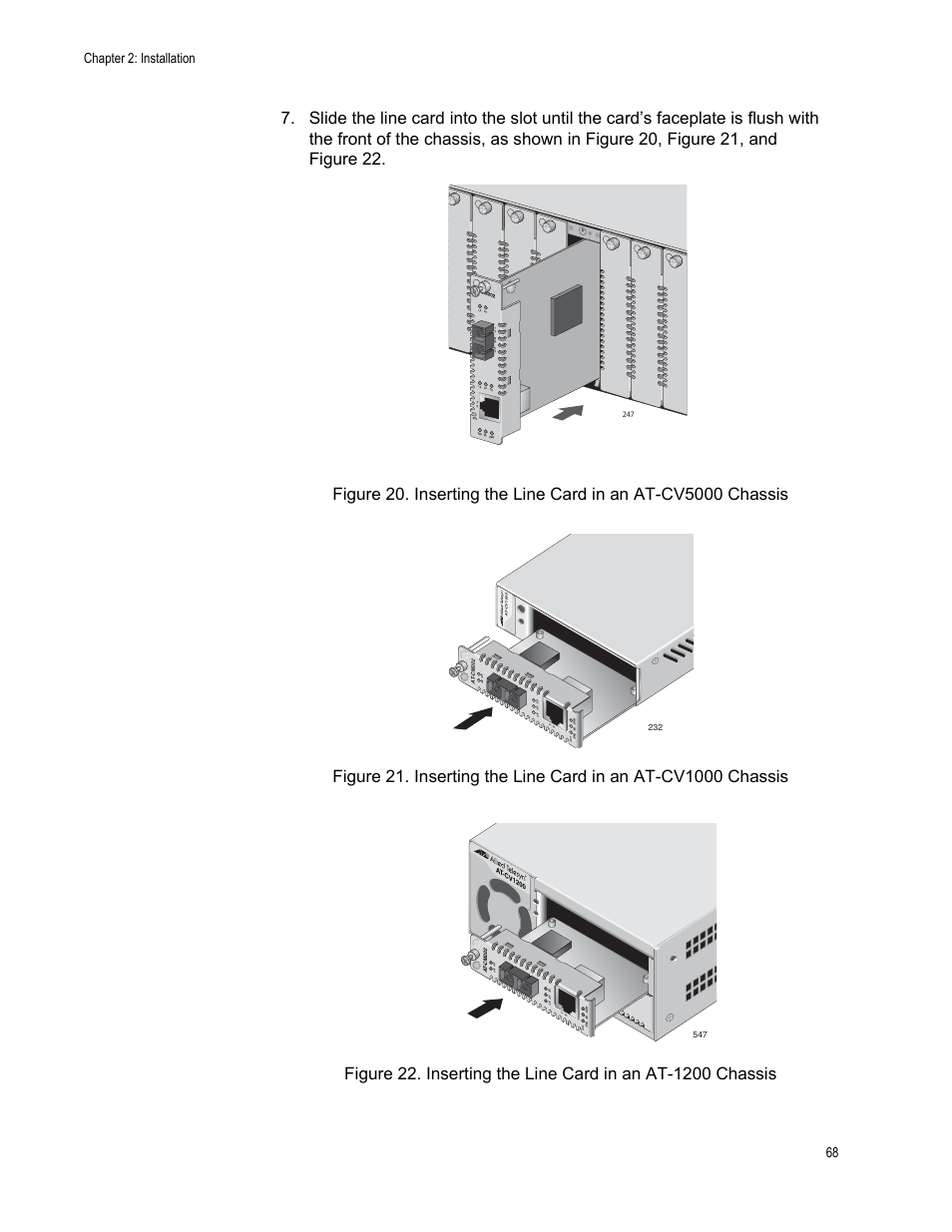 Chapter 2: installation 68 | Allied Telesis AT-CM70S User Manual | Page 68 / 136
