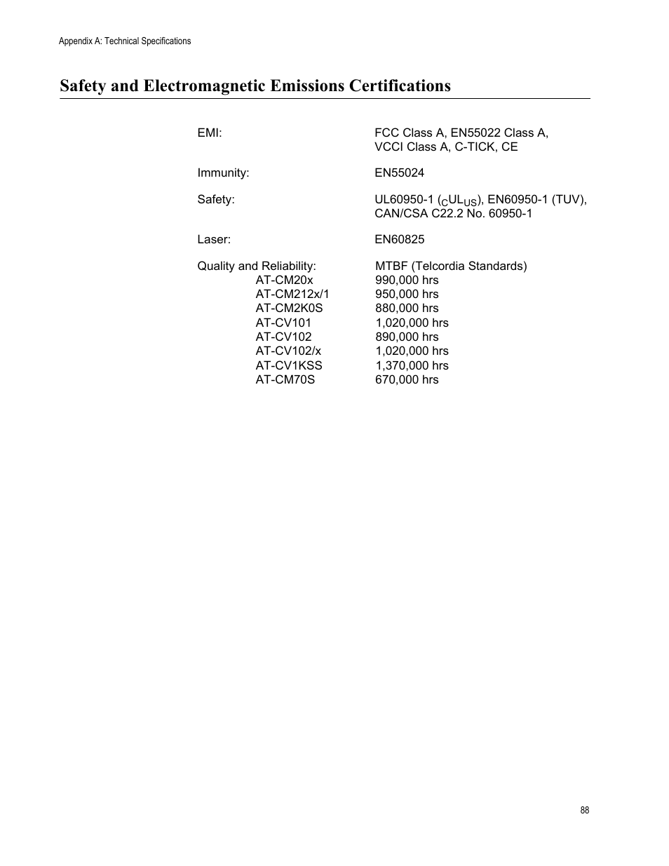 Allied Telesis AT-CM70S User Manual | Page 88 / 136