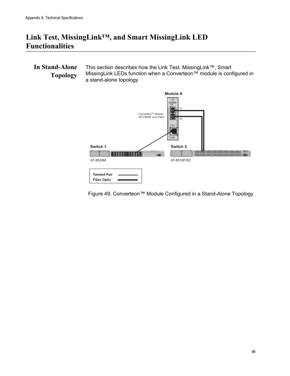In stand-alone topology | Allied Telesis AT-CM70S User Manual | Page 98 / 136