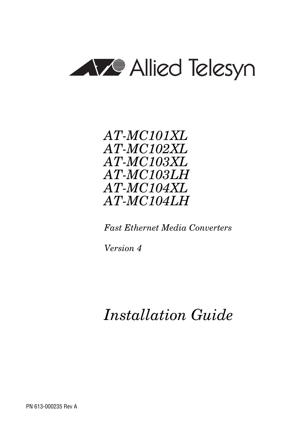 Allied Telesis AT-MC104LH User Manual | 84 pages