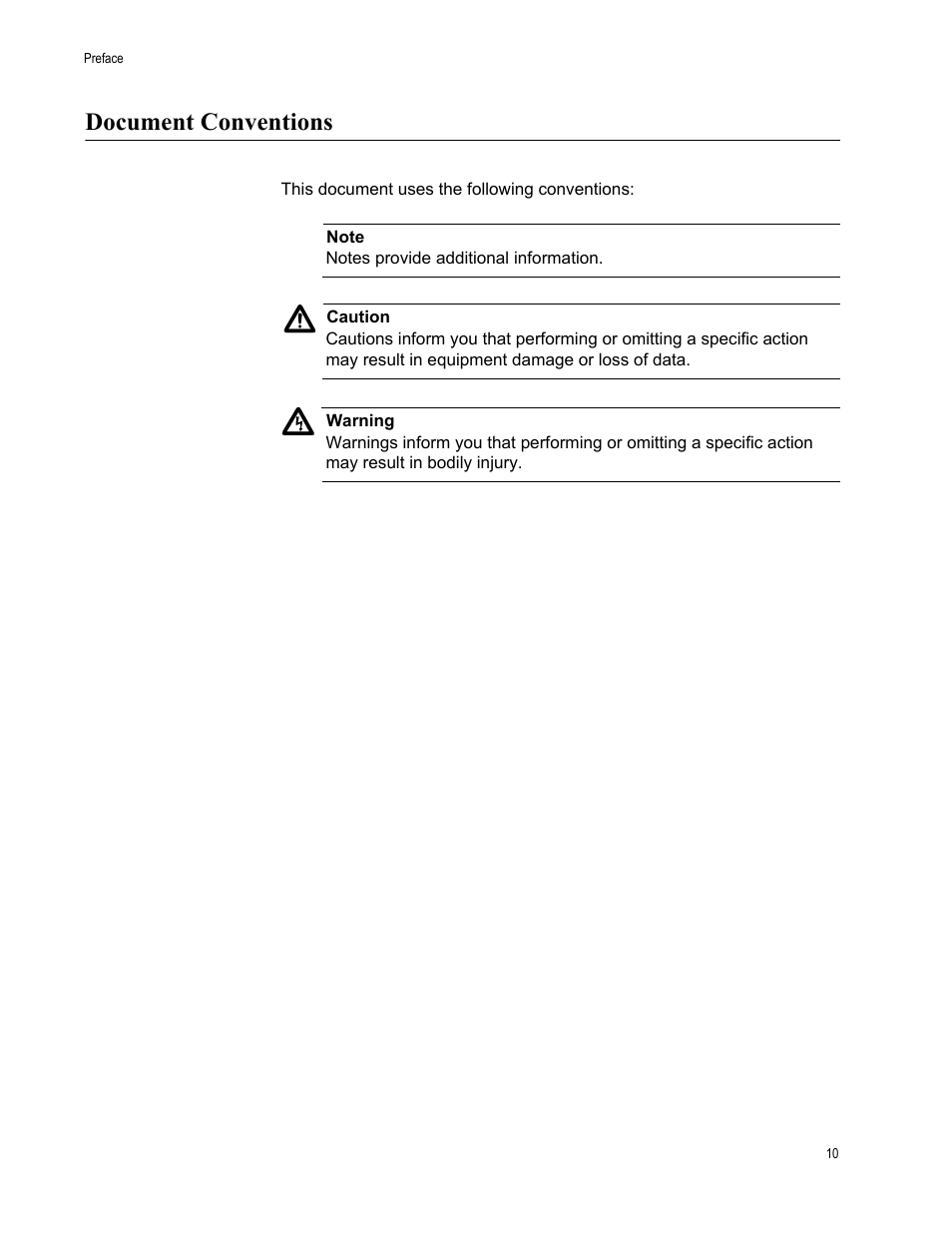 Document conventions | Allied Telesis AT-S70 User Manual | Page 10 / 134