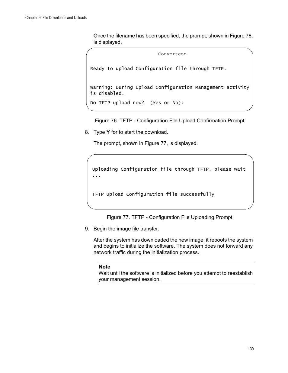 Tftp - configuration file uploading prompt | Allied Telesis AT-S70 User Manual | Page 130 / 134