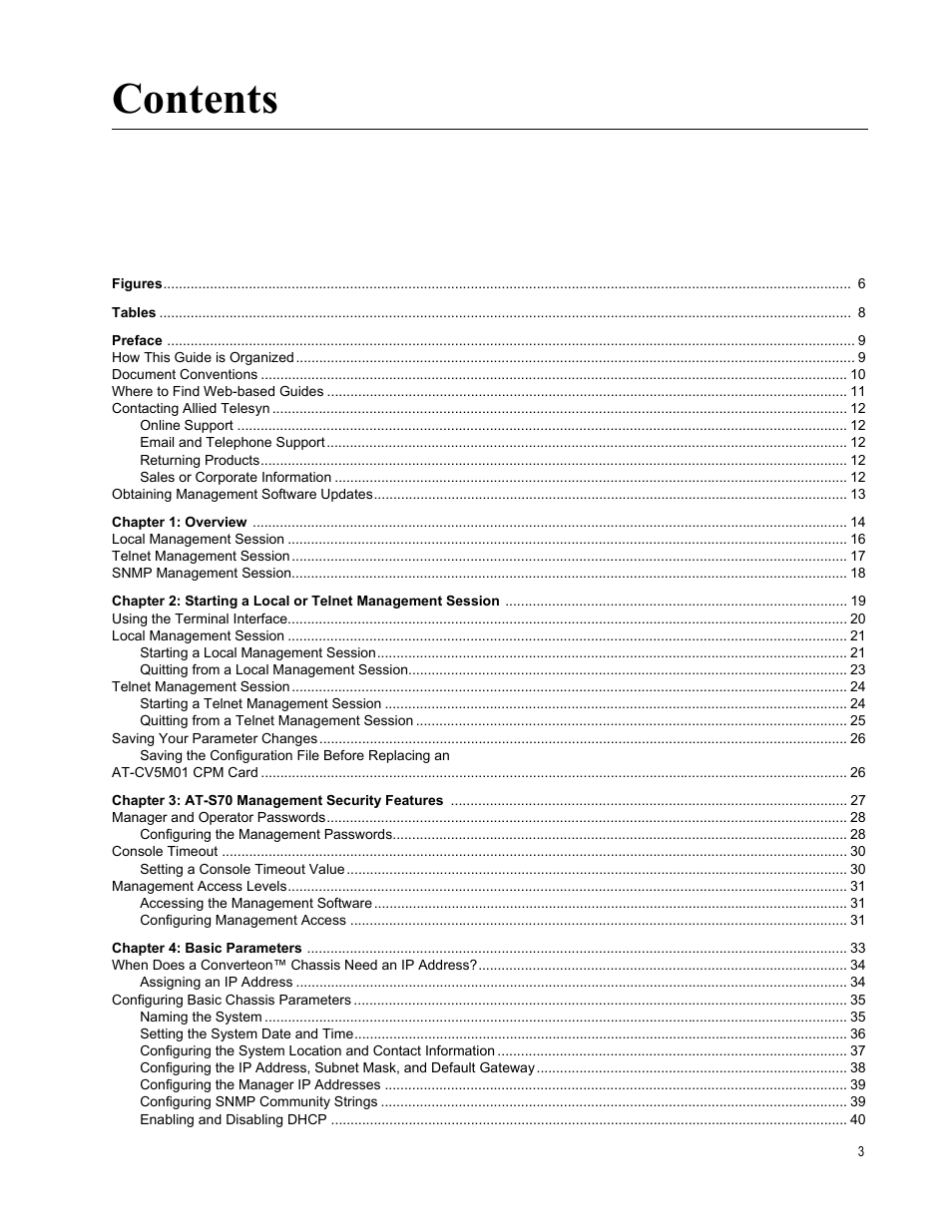 Allied Telesis AT-S70 User Manual | Page 3 / 134