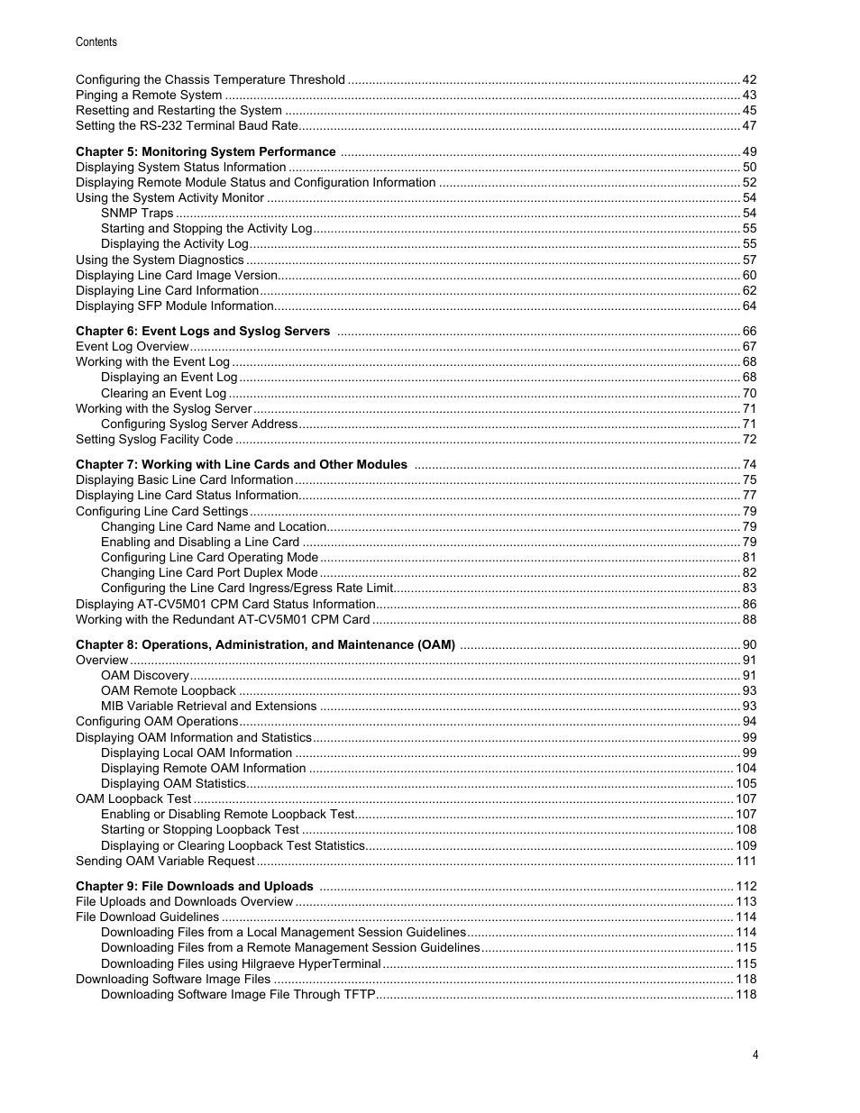 Allied Telesis AT-S70 User Manual | Page 4 / 134